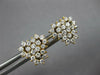 ESTATE 1.0CT DIAMOND 14KT 2 TONE GOLD CLUSTER HEART SHAPE TRILLION STUD EARRINGS