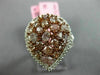 LARGE 2.67CT WHITE & PINK DIAMOND 18K WHITE & ROSE GOLD 3D HALO ANNIVERSARY RING
