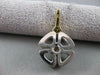 ESTATE DIAMOND 14K WHITE YELLOW GOLD FOUR LEAF CLOVER FLOWER PENDANT FG VS #1424