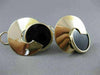 ESTATE LARGE 14KT YELLOW GOLD SWIRL AAA BLACK ONYX CLIP ON EARRINGS #22548