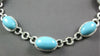 LARGE 102.62CT DIAMOND & AAA TURQUOISE 14K WHITE GOLD OVAL & ROUND LOVE NECKLACE
