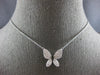 ESTATE .56CT WHITE & BLACK DIAMOND 14KT WHITE GOLD 3D BUTTERFLY LOVE NECKLACE