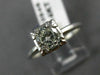 ANTIQUE .75CT OLD MINE DIAMOND 14K WHITE GOLD 3D FISHTAIL ENGAGEMENT RING #3546