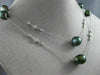ESTATE LARGE & LONG .80CT DIAMOND & AAA TAHITIAN PEARL 14K WHITE GOLD NECKLACE