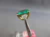EXTRA LARGE 4.44CT DIAMOND & AAA EMERALD 18K 2 TONE GOLD CUSHION ENGAGEMENT RING