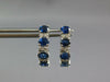 2.27CT DIAMOND AAA SAPPHIRE 14K WHITE GOLD OVAL & ROUND 4 STONE HANGING EARRINGS