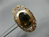 ANTIQUE MASSIVE 12.0CT AAA SMOKY TOPAZ 14K ROSE GOLD 3D OPEN FILIGREE OVAL RING