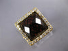 LARGE 7.48CT DIAMOND & AAA SMOKEY TOPAZ 14KT YELLOW GOLD CUSHION FILIGREE RING