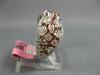 ESTATE WIDE 4.17CT WHITE & PINK DIAMOND 18KT WHITE GOLD CLUSTER ANNIVERSARY RING