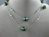 ESTATE LARGE & LONG .80CT DIAMOND & AAA TAHITIAN PEARL 14K WHITE GOLD NECKLACE