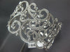 EXTRA LARGE 6.43CT DIAMOND 18KT WHITE GOLD 3D OPEN FILIGREE CUFF BANGLE BRACELET
