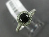 ESTATE 1.0CT WHITE & BLACK DIAMOND 14KT WHITE GOLD CLASSIC HALO ENGAGEMENT RING