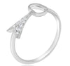 ESTATE .08CT DIAMOND 14KT WHITE GOLD 3D ARROW TO YOUR HEART LOVE RING