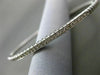 ESTATE .22CT DIAMOND 14K WHITE GOLD 3D PAVE ROPE DESIGN FLEXIBLE BANGLE BRACELET