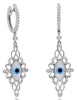 LARGE 1.79CT DIAMOND & AAA MOTHER OF PEARL 14KT WHITE GOLD FUN HANGING EARRINGS
