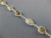WIDE & LONG 7.7CT MULTI COLOR DIAMOND 18K WHITE GOLD MULTI SHAPE TENNIS BRACELET