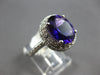 LARGE 3.89CT DIAMOND & AAA AMETHYST 14KT WHITE GOLD OVAL & ROUND ENGAGEMENT RING