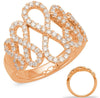 ESTATE WIDE .60CT DIAMOND 14KT ROSE GOLD 3D MULTI INFINITY GRADUATING LOVE RING