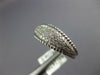 ESTATE .29CT DIAMOND 18KT WHITE GOLD 3D MULTI ROW PAVE BEADED ANNIVERSARY RING