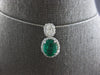 LARGE 2.26CT DIAMOND & AAA COLOMBIAN EMERALD 18KT WHITE GOLD HALO PENDANT #28060