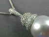 ESTATE LARGE .60CT DIAMOND & AAA SOUTH SEA PEARL 14K WHITE GOLD FLOATING PENDANT
