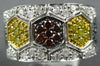ESTATE WIDE 1.36CT MULTI COLOR DIAMOND 14KT WHITE GOLD 3D HEXAGON RING