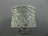 ESTATE LARGE 1.21CT DIAMOND 14K WHITE GOLD 3D MULTI WAVE SEMI ETERNITY LOVE RING