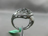 ESTATE LARGE .29CT DIAMOND 18KT WHITE & BLACK GOLD OPEN FILIGREE MATTE FUN RING