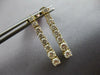 ESTATE LARGE 1.5CT DIAMOND 14KT YELLOW GOLD ROUND JOURNEY FLEXIBLE BAR HANGING EARRINGS