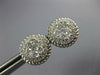 ESTATE LARGE .80CT DIAMOND 18K WHITE GOLD CLUSTER FLOWER HALO ROPE STUD EARRINGS