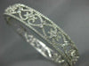 WIDE 1.79CT DIAMOND 18KT WHITE GOLD 3D OPEN FILIGREE MULTI HEART BANGLE BRACELET