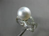 ESTATE LARGE .21CT DIAMOND 18KT WHITE GOLD 3D AAA SOUTH SEA PEARL SOLITAIRE RING