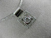 ESTATE WIDE .51CT DIAMOND 14K WHITE GOLD FILIGREE SQUARE SOLITAIRE PENDANT 18693