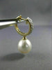 ESTATE .25CT DIAMOND 14KT GOLD AAA SOUTH SEA PEARL 3 ROW HUGGIE HANGING EARRINGS