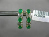 ESTATE 1.07CT DIAMOND & AAA COLOMBIAN EMERALD 14K YELLOW GOLD 3D X LOVE EARRINGS