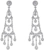 LARGE 3.54CT DIAMOND 18KT WHITE GOLD ROUND & BAGUETTE BUTTERFLY HANGING EARRINGS