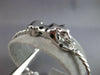 .04CT DIAMOND & AAA SAPPHIRE & BLACK ENAMEL 14KT WHITE GOLD CUFF BANGLE BRACELET
