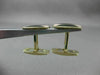 ANTIQUE LARGE 14KT YELLOW GOLD OVAL BLACK & PINK ENAMEL CUFF LINKS #21207