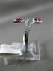 ESTATE WIDE .72CT DIAMOND & AAA RUBY 18KT WHITE GOLD 3D CLASSIC DOUBLE LEAF RING