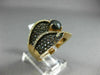 ESTATE WIDE 2.85CT DIAMOND & ORANGE SAPPHIRE 18KT ROSE GOLD CRISS CROSS FUN RING