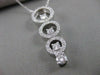 ESTATE 1.06CT DIAMOND 14K WHITE GOLD LONG DESIGNER CIRCLE JOURNEY PENDANT #2384