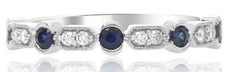.32CT DIAMOND & AAA SAPPHIRE 14KT WHITE GOLD 3D ROUND & HEXAGON ANNIVERSARY RING
