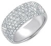 ESTATE LARGE 1.74CT DIAMOND 14KT WHITE GOLD 3D MULTI ROW PAVE ANNIVERSARY RING