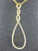ESTATE LARGE .41CT DIAMOND 18KT YELLOW GOLD 3D TEAR DROP INFINITY LOVE PENDANT