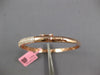 WIDE 2.08CT DIAMOND 14KT ROSE GOLD 3D 3 ROW SEMI ETERNITY LOVE BANGLE BRACELET
