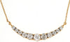 ESTATE .33CT DIAMOND 14KT YELLOW GOLD 3D CLASSIC BAR LOVE NECKLACE