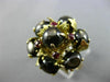 ANTIQUE LARGE 12.45CT AAA RUBY & STAR SAPPHIRE 14KT YELLOW GOLD 3D FLOWER RING