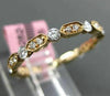 ESTATE .58CT DIAMOND 18KT ROSE GOLD ETERNITY FILIGREE MILGRAIN ANNIVERSARY RING