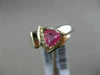 ESTATE .95CT DIAMOND & AAA PINK SAPPHIRE 14K WHITE GOLD TRILLION ENGAGEMENT RING