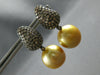 ESTATE LARGE 2.65CT MOCHA DIAMOND & AAA GOLDEN SOUTH SEA PEARL 18KT BLACK GOLD EARRINGS